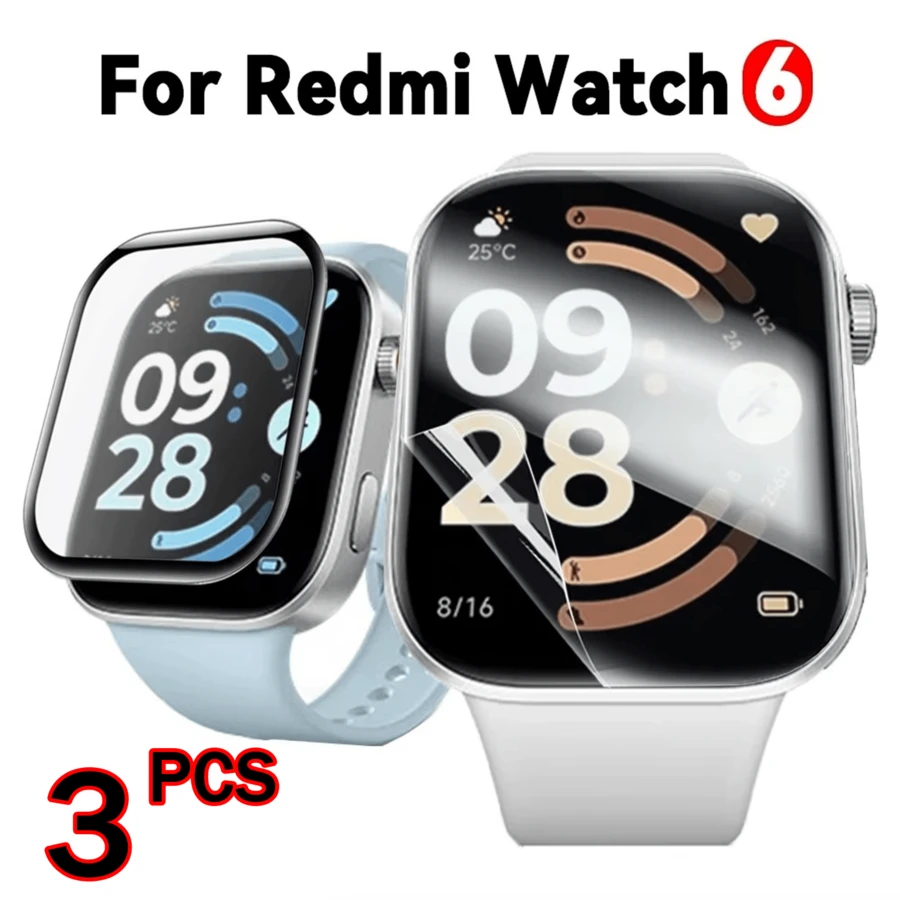 3pcs Composite Material Film Compatible With Xiaomi Redmi Watch 6 Screen Protectors Anti-Scratch Film Protective Cover Not Glass - With Redmi Watch 6 - View 1