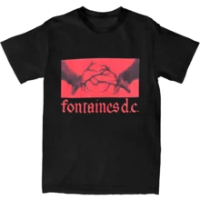 Fontaines D C Gothic Logo White T Shirt - 黑色 - 查看 1