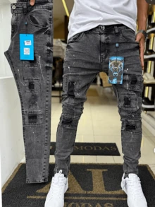 Denim Skinny Player Style Pants - 1 Piece/Random - 1peça Jogador/aleatório - View 7