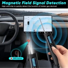 1 pieza Detector de mini cámara portátil, con función de señal RF antiespionaje y 5 niveles de sensibilidad, puede detectar cámaras ocultas y rastreadores GPS, adecuado para automóviles, casas interiores, hoteles, baños, viajes, oficinas y otras escenas, y se puede cargar a través de USB. Es pequeño y fácil de transportar, lo cual es muy adecuado para proteger la privacidad y la . - Negro - Ver 8