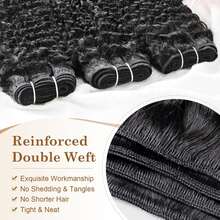 Curly Human Hair Bundles 16 18 20 Inches 3Pcs Water Wave Burmese Curly Bundles Human Hair Weave With Spiral End 3c4a Quick Weave Hair For Women Natural Black