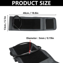 Manguito electrónico para medir la presión arterial en el brazo para uso doméstico Manguito de longitud extendida con conector para tensiómetros Accesorio para tensiómetros - Negro - Ver 4