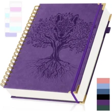 300 Pages Leather Journal Meeting Notebook, Large A5 Work Notepad, Hardcover College Ruled Notebook For Women & Men, Lined Diary Notebook For Writing, Thick Paper Lay Flat, Green Beautiful Notebook Gift Back To School