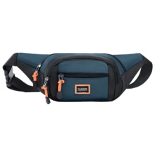 Riñonera para hombre 34 cm * 15 cm + Contraste multicolor + Múltiples compartimentos Adecuada para aventuras al aire libre / Compras diarias Nailon de primera calidad + Correa ajustable para la cintura Con capacidad para el teléfono / la cartera + Accesorios para hombre portátiles y prácticos - Verde militar - Ver 6