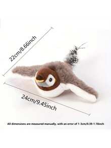 USB充电式互动宠物玩具，逼真鸟形，适合猫咪和小型犬，非飞行拍打玩具