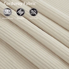 Modular Sofa,No Armrests,At Will DIY,Soft Corduroy Fabric,Neck Pillow-Back Lounge Sofa Chair,Reading Nook, Or Apartment Living, Lumbar Pillow,2 Seats,Upholstered,Beige - 米色 + 軟墊 + 泡棉 + 2 座 - 查看 9