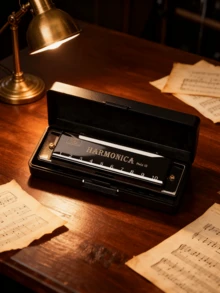 10-Loch Mundharmonika mit 10-Loch Kupferkern, Übungsspielzeug für Anfänger und Geburtstagsgeschenk für Blues Mundharmonika