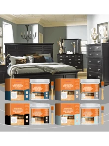 Pintura decorativa para muebles de madera a base de agua, pintura de madera a base de agua de colores para renovar y reacabar puertas de madera, muebles y ventanas - Multicolor - Ver 3