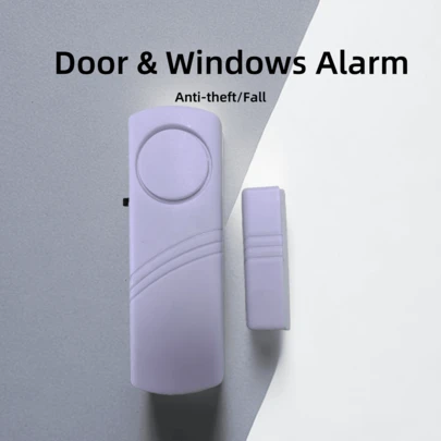 1 pieza Alarma antirrobo inteligente para puertas y ventanas de color blanco, disponible en paquetes de 1 pieza, 4 piezas o 12 piezas, alarma magnética multifuncional para el hogar con alerta de alto decibelio, dispositivo antirrobo portátil mini de larga duración adecuado para mujeres solas, hogares y tiendas, sin necesidad de instalación con perforación