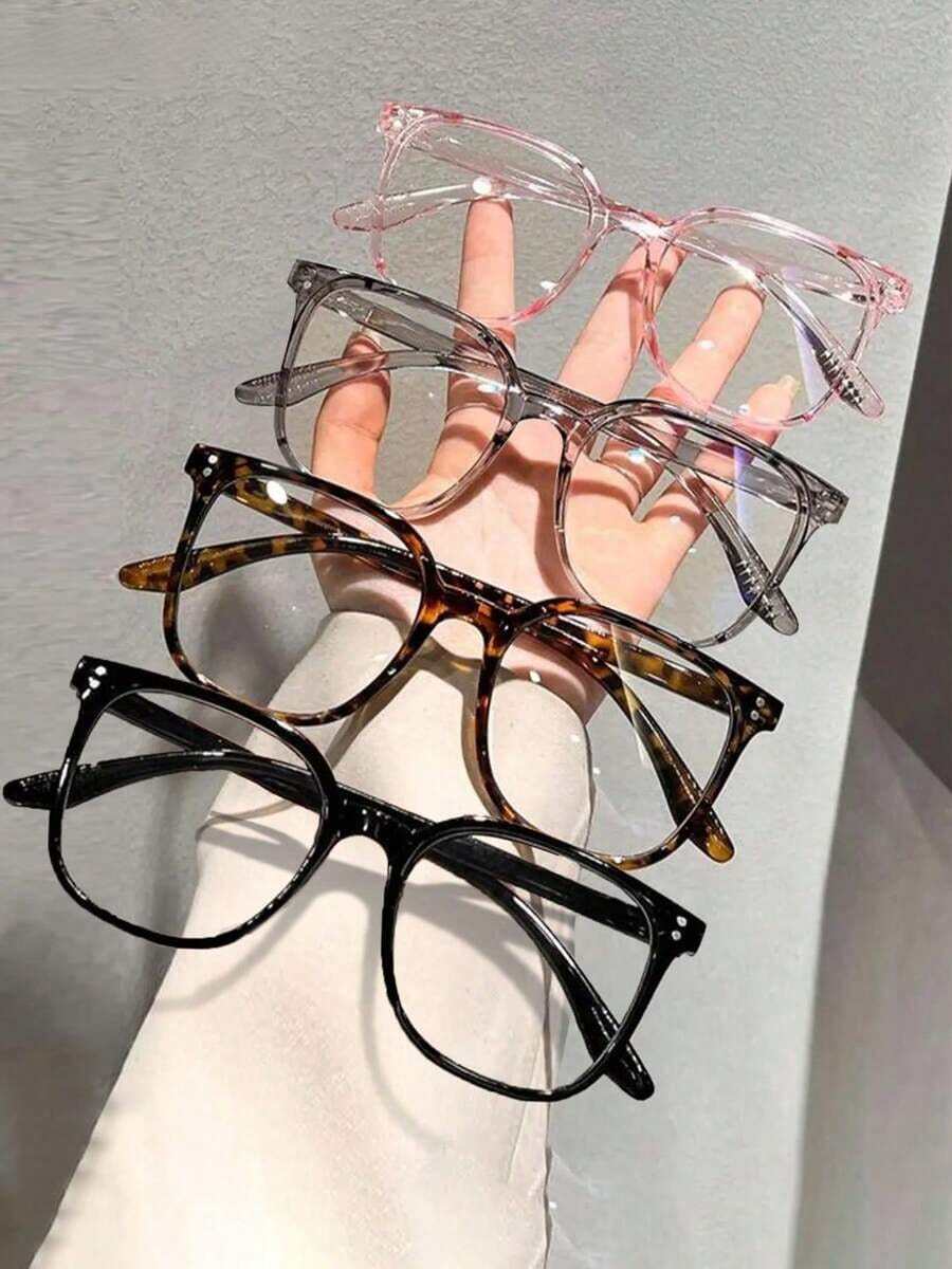 Blue Light Glasses Women  | Unisex Minimalist Style | Ideal For Reading & Computer Use | Multiple Color Combinations | Stylish Fashion Accessories For All Occasions Large-Frame Glasses - Nhiều màu - Xem 1