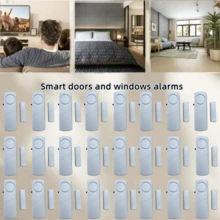 1pc White Smart Door & Window Anti-Theft Alarm, Available In 1pc, 4pcs, 12pcs, 22pcs, Multi-Functional Home Door Magnetic Alarm, High Decibel Alarm Sound, Long Standby Mini Portable Anti-Theft Alarm, Suitable For Home, Apartment, Store, No Drilling Installation