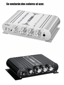 Este mini amplificador digital de 2.1 canales cuenta con un potente subwoofer y ofrece sonido estéreo de alta fidelidad. Adecuado para altavoces pasivos, ordenadores, televisores, teléfonos móviles, coches y sistemas de cine en casa, su diseño compacto y portátil lo hace ideal para música y cine en casa. Disponible en blanco y negro (se envían colores aleatorios). - Negro - Ver 9