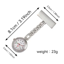 1只护士手表，金属材质，清晰刻度表盘，易于读取时间，夜光指针，针扣，适合护士及其他医务人员佩戴。 - 銀色 - 查看 6