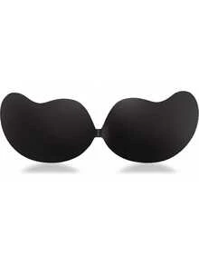 2/1pc Invisible Push Up Sticky Bra Women Backless Strapless Bra Seamless Self-Adhesive Silicone Nipple Cover Boob Pads Sticker Wedding Dress Lingerie,Skin Tone Black With Bonded Bra For Women, Reusable Push Up Bra, Invisible Backless Bra For All Seasons - Multicolor - View 9