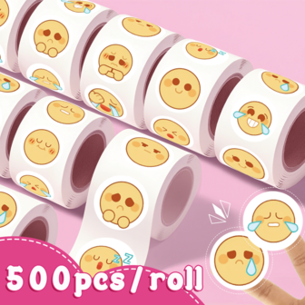 Soybean Bean 500pcs/Roll Stickers, Cute Vinyl Stickers, Suitable For Water Bottles, Laptops, Suitcases, Mobile Phones, Party Gifts, And Also For Teenagers To Collect