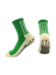 1 Pair Unisex Football/Soccer Socks, Anti-Slip Friction Breathable Mid-Calf Sports Training Match Socks