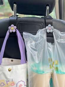 2pcs Flower Decor Car Seat Back Hook - Multicolor - View 8