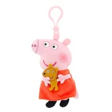 Peppa Pig 官方授权小猪佩奇和乔治毛绒挂件 - 柔软卡通毛绒玩偶钥匙扣，适合儿童、青少年和毛绒玩偶爱好者 - 可爱的站立高度 13 厘米（约 5.1 英寸）填充挂件，可挂在背包、书包上 - 彩色 - 查看 11