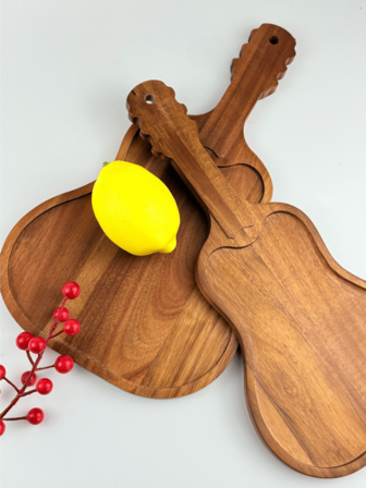 1/2 Pc Pipa-Shaped Wooden Tray, Cheese Board, Serving Platter, Irregular Shaped Wooden Tray, Breakfast Tray, Food Party Decorative Tray, Steak Tray, Fruit Tray, Candy Tray, Sushi Tray, Snack Tray, Decorative Tray, Multi-Purpose Solid Wood Tray, Suitable For Family Gatherings, Friends Parties