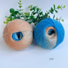 2团100%针织彩色纱线，总长360米/100克，柔软舒适的冰岛混色针织纱线，适合DIY编织、钩编、手工礼品（围巾、披肩、毛衣、帽子）、工艺品制作（1团=50克=180米=1.76盎司*2团） - 彩色 - 查看 10