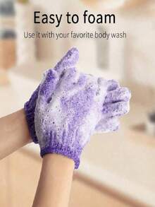 2pcs/4pcs Double-Sided Exfoliating Shower Gloves, Deep Cleaning Body Scrub Mitts, Dead Skin Remover For Bath & Shower - Multicolor - View 4