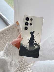 Fundas para teléfono populares. Samurái Espada Silueta .Cómodas al tacto. Compatibles con Apple  16, 15, 14, 13, 12, 11, Pro, Max, Plus, X, XR, XS Max y  S24, S25, S23, S22, S21, S20, A35, A34, A32, A55, A54, A15, A13, A14, A12. - Blanco - Ver 5