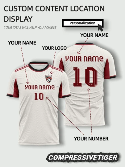 2025/26 Season White Football Jersey | Customizable Name And Number (Front/Back) | Breathable Quick-Dry Training Top | Suitable For Football, Volleyball, Fitness, Casual Wear, And An Ideal Gift For Halloween, Thanksgiving, Christmas, And New Year Summer