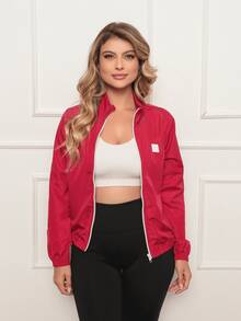 Women's Microfiber Jacket, Water Resistant And UV Protected - Versatile, Comfortable, Stylish, Fitness & Gym - Red - View 5