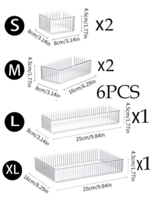 7件套波浪形透明化妆品收纳盒，桌面收纳盒，抽屉收纳盒，台面收纳盒，可堆叠收纳盒，卧室装饰，节日装饰，房间装饰，家居装饰收纳盒，适用于收纳整理化妆品、文具、餐具、香水等。 - 無色 - 查看 18