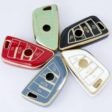 1pc TPU Material Car Key Case, Suitable For BMW X1 X2 X3 X5 X6 2 Series 5 Series 6 Series 7 Series 3/4 Button Smart Key Protective Cover, Anti-Fall Anti-Dust, Exquisite High-End Key Pouch, Suitable For Women - KY20 - View 10