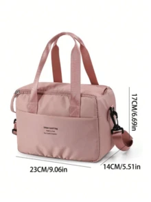 Thickened Insulated Lunch Bag For Outdoor Camping, Portable Thermal And Cold Insulation Bag For Bento Box, Lunch Backpack With Insulated Bag And Ice Pack School Organizer Bags Teacher Storage Bags Classroom Bags Classroom Organizer Bags Woman Lunch Box Bag For Women Ladies School Supplies Stuff Accessories Bag For School School Accessories School Stuff - Baby Pink - View 3