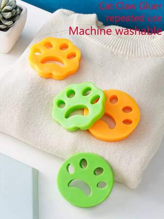 2/4件装可重复使用宠物毛发去除器，可水洗粘毛滚筒，织物除尘器，适用于洗衣机，猫狗毛发收集器，防止毛发缠绕，保护织物，洗衣房配件