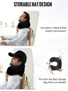 Outdoor Travel Car Pillow, Memory Foam U-Shaped Hooded Pillow, Removable And Washable, Hooded Neck Pillow, Available In Multiple Colors - Multicolor - View 4