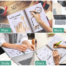 300 Pages Leather Journal Meeting Notebook, Large A5 Work Notepad, Hardcover College Ruled Notebook For Women & Men, Lined Diary Notebook For Writing, Thick Paper Lay Flat, Green Beautiful Notebook Gift Back To School