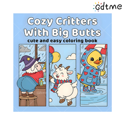 GDTME Upgraded Healing "Comfortable Animals" Coloring Book, 24 Pages Thick Inner Pages 7.87*7.87inch, Beautiful Patterns And Clear Lines To Inspire Painting Interest And Relieve Stress, Pearl Coloring Book, New Year, Valentine's Day, Christmas, Easter Gift, Can Be Used As A Delicate Gift