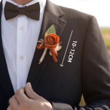 1 باقة زفاف خريفية للعروس والوصيفات باللون البرتقالي المحترق والسج الاصطناعي، باقة وصيفات للزفاف والحفلات الراقصة، ترتيبات زهور، ديكور الزفاف، ديكور منزلي للحفلات، اكسسوارات عيد الحب - البرتقالي مرهق - مشاهدة 10