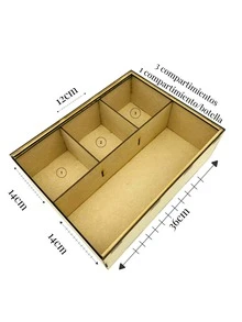 Bottle Box (Any Bottle) Mdf Large With 4 Compartments - Camel - View 6