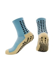 1 Pair Unisex Football/Soccer Socks, Anti-Slip Friction Breathable Mid-Calf Sports Training Match Socks