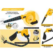 Soplador De Aire Eléctrica Batería Inalámbrico Aspiradora - Amarillo - Ver 7
