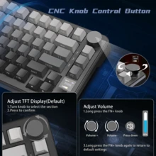 Bàn phím chơi game ATTACK SHARK X85PRO, 3 chế độ, thiết kế gioăng, màn hình, công tắc Blueberry, có thể thay nóng không dây 2.4G, Bluetooth 5.0, có dây USB, lập trình keymap, đèn RGB, pin 4000mAh, phím PBT có núm kim loại, 81 phím cho PC, tương thích với Windows - Nhiều màu - Xem 6
