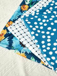 [Plaid Print Pajama Pants] 3-Pack Plaid Print Pajama Pants - Comfortable Elastic Waistband With Drawstring, Casual Long Lounge Pants For Home Relaxation - Mixed Colors - View 4