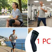 1pc Polyester Straight Knee Brace With Single Strap, Adult Sports & Fitness Knee Support, Warm For Outdoor Use In Autumn/Winter, Available In Different Colors - Green - View 5
