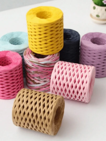 1 Dây thừng giấy Raffia đan tay, bao bì nướng bánh
