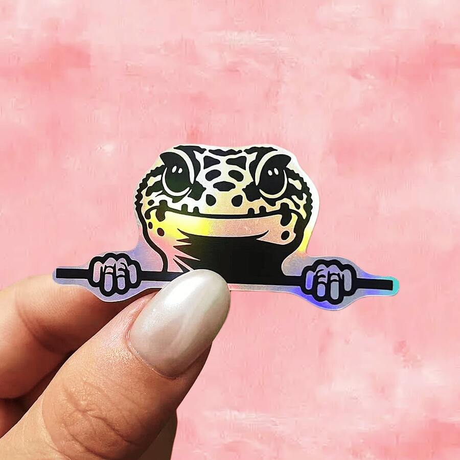 1pc/3pcs Cute Leopard Gecko Vinyl Stickers - Waterproof, Easy To Apply Stickers For Cars, Trucks, Laptops, Phones And Windows - Durable Cartoon Animal Design, Smooth Surface - Multicolor - View 1