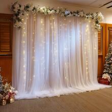 2pcs/4pcs Tirai Luar Ruangan Semi-Transparan Gaya Klasik - Kelambu Anti Nyamuk Poliester Rajut, Cocok Untuk Teras, Gazebo, Pergola - Desain Kantong Tiang, Transparan, Bernapas, Tanpa Lapisan - Kombinasikan Beberapa Bagian, Ideal Untuk Penggunaan Musim Panas - Putih - View 13