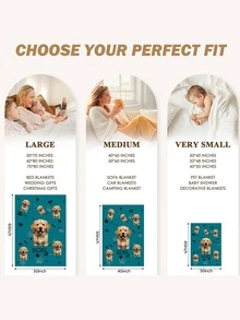 SEPTEVAGUS Customized Blanket Using Pet Photos, Personalized Background Pet Blanket With Dog Or Cat Image, Custom Flannel Sofa Blanket Pet Gift, Outdoor Camping Trips, Pet Photo Blankets, Dog Dad Gifts, Customized Pet Supplies,Durable,Breathable,Lightweight,Washable,Cute,Love,Warm,Cozy,Soft,Comfortable,Simple,Custom,Personalized,Unique,Him,Her,Boyfriend,Girlfriend,Dad,Mom,Family,Friends,For Anniversaries,For Birthdays,For Housewarming,Bed,Car,Bedroom,Tea Room,Living Room,Sofa - Multicolor - View 6