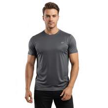 Men's Dry Fit T-Shirt For Gym, Workout, Sports, Quick-Drying, Breathable Fabric - 灰色 - 查看 3