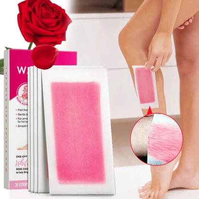 Hộp 20 miếng sáp tẩy lông hương hoa hồng, dùng để cạo và tẩy lông, chăm sóc cá nhân, nhẹ nhàng và dưỡng ẩm, làm tươi mát làn da, chăm sóc cơ thể, sáp tẩy lông, làm dịu và giảm kích ứng, chăm sóc da, giảm mẩn đỏ và khó chịu.