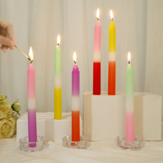 1 Box/4 Candles, Long Candles, Colorful Striped Long Candles, Smoke-Free And Odorless Classic European Wedding Candles, Dinner Candles, Birthday Romantic Candles, Home Decorations, Home Decoration Candles, Holiday Gifts