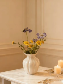 This Elegant Retro-Style Resin Vase Can Be Used As A Living Room Vase, Paired With Dried Flowers As A Modern Decor Item, Or Placed On The Dining Table. It Is Suitable For Fresh Flowers And Artificial Flowers, And Is An Ideal Decoration For Coffee Tables, Desks, And Living Rooms. It Is Very Suitable For Room Decor, Home Decor, And Autumn Decor. - Multicolor - View 11